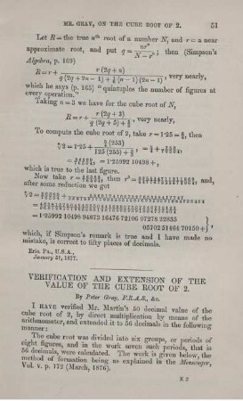 Verification and extension of the value of the cube root of 2.