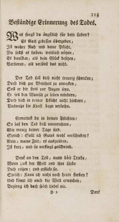 Beständige Erinnerung des Todes