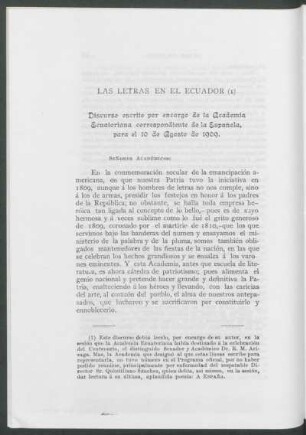 Las letras en el Ecuador