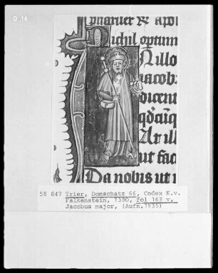 Perikopenbuch des Erzbischofs Kuno von Falkenstein: Der heilige Jakobus Major