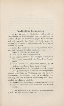 § 1. Geschichtliche Entwickelung
