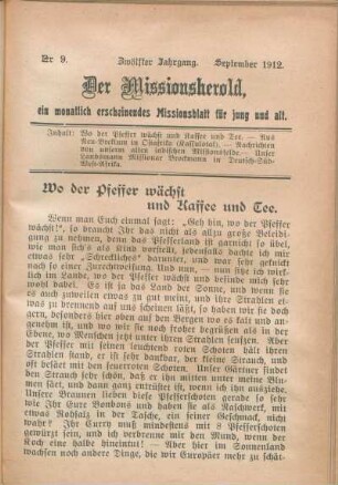 Nr 9. Zwölfter Jahrgang. September 1912.