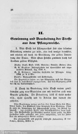 II. Gewinnung und Bearbeitung der Stoffe aus dem Pflanzenreiche