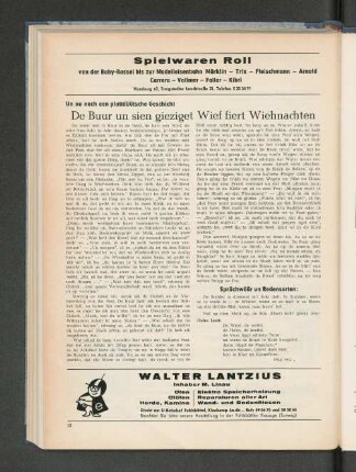 Un nu noch een plattdüütsche Geschicht: De Buur un sien gieziget Wief fiert Wiehnachten