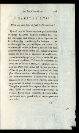 Chapitre XVII. Peut-on nier tout à fait l'Accusation?