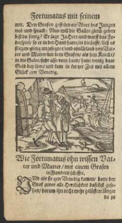Wie Fortunatus ohn wissen Vatter und Mutter/ mit einem Grafen in Flandern schiffte.