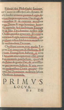 Primus Locus. De Deo.
