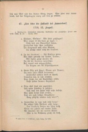 47. Lied über die Schlacht bei Kunersdorf. 1759, 12. August.