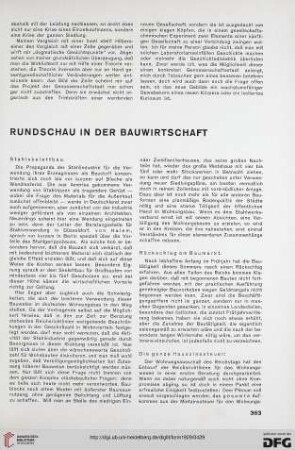 Rundschau in der Bauwirtschaft