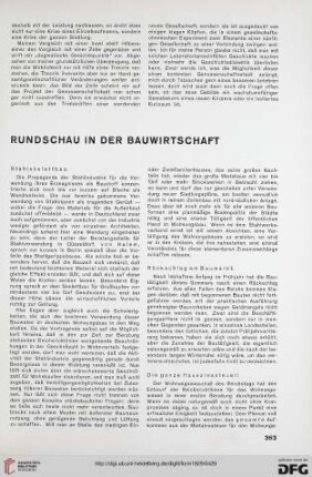 Rundschau in der Bauwirtschaft