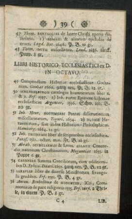 Libri Historico Ecclesiastici ex D. In Octavo