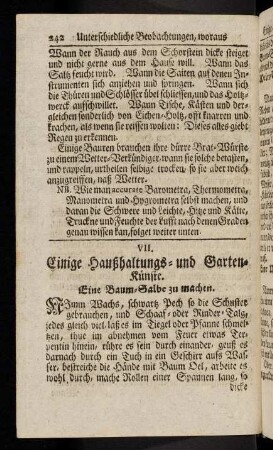 242-244, VII. Einige Haußhaltungs- und Garten-Kuenste.