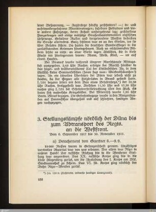 3. Stellungskämpfe nördlich der Düna bis zum Abtransport des Regts. an die Westfront
