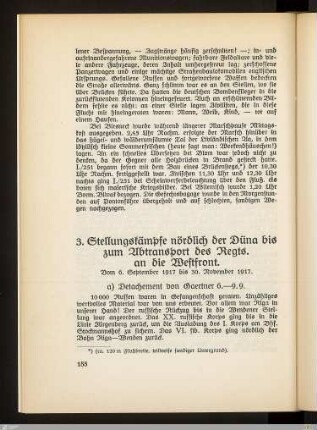 3. Stellungskämpfe nördlich der Düna bis zum Abtransport des Regts. an die Westfront