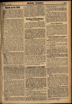 Zweite Ausgabe vom Mittwoch, den 11. Juli 1934.