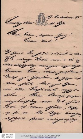 Brief vom 17.10.1885
