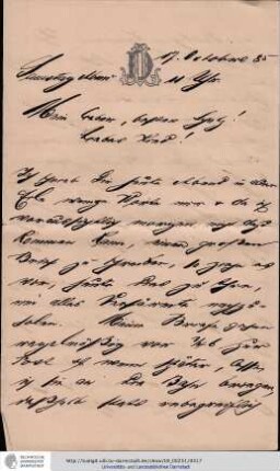 Brief vom 17.10.1885