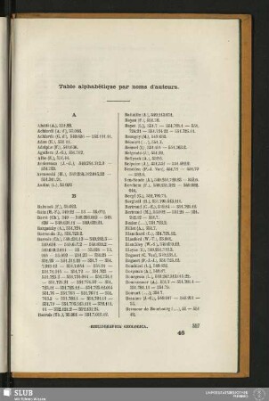 Table alphabétique par noms d'auteurs