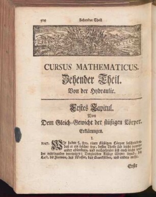 Zehender Theil. Von der Hydraulie