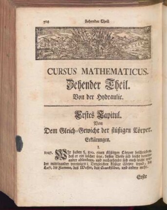 Zehender Theil. Von der Hydraulie
