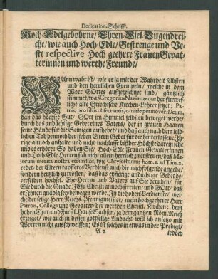 Dedication-Schrifft