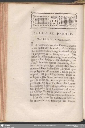 Seconde Partie. Des Cristaux Pierreux