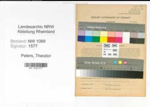 Entnazifizierung Theodor Peters , geb. 21.04.1922 (Unterbrandmeister)