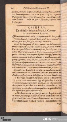 Caput XV. De vitiis Styli citcumscripti, & Cacozelia imitatorum Ciceronis