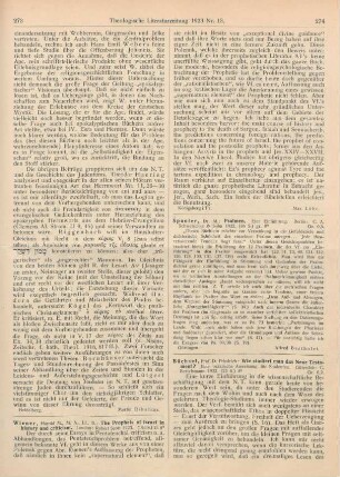 274 [Rezension] Spanier, M., Psalmen. Eine Einführung