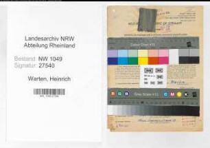 Entnazifizierung Heinrich Warten , geb. 17.02.1894 (Bahnwart)