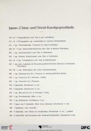 Japan-, China- und Orient-Kunstgegenstände (Nr. 315-592)