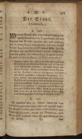 Der Staar. (Cataracta.) §. 1346. - Das Schielen( Strabismus.) §. 1369.
