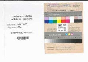 Entnazifizierung Hermann Bruckhaus , geb. 04.09.1901 (Brikettmeister)