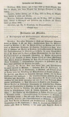 189-192 Personalien und Miscellen