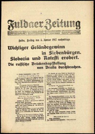Ausgabe vom Freitag, den 05. Januar 1917.
