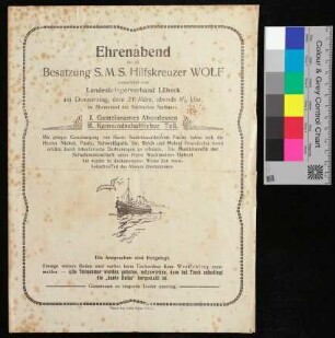 Ehrenabend für die Besatzung S.M.S. Hilfskreuzer WOLF