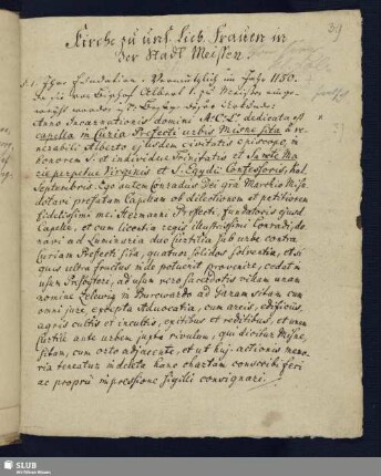 Bl. 39-61. Kirche zu uns. Lieb. Frauen in der Stadt Meissen