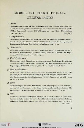 Möbel und Einrichtungsgegenstände (Nr. 41-147)