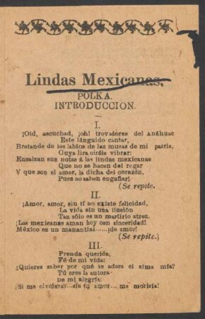 Lindas mexicanas. : Polka, Introducción