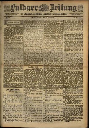 Erste Ausgabe vom Samstag, den 16. Juni 1900.