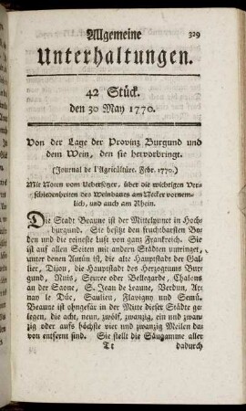 42 Stück. den 30 May 1770.