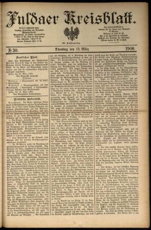 Ausgabe vom Dienstag, den 13. März 1900.