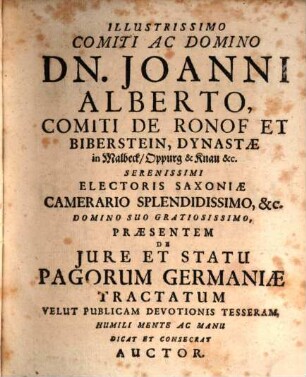 Ahasveri Fritschii, J.U.D. Com. Pal. Cæs &c. Tractatus De Jure Ac Statu Pagorum Germaniæ