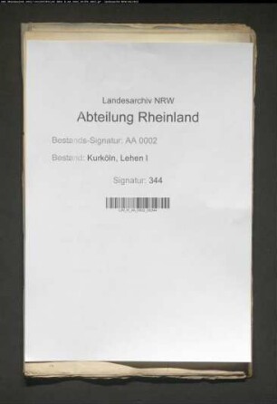 Bruchstücke von Inventaren des kurkölnischen Lehnsarchivs