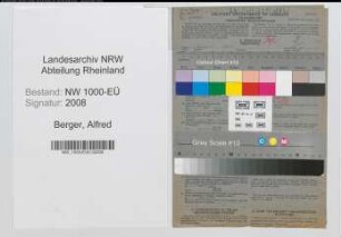 Entnazifizierung Alfred Berger, geb. 05.07.1908 (Schleifer)