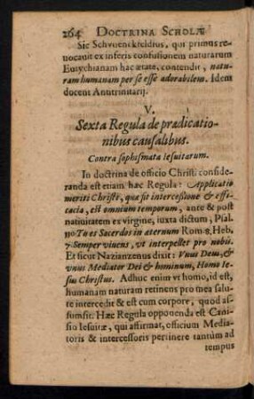 V. Sexta Regula de praedicationibus causalibus.