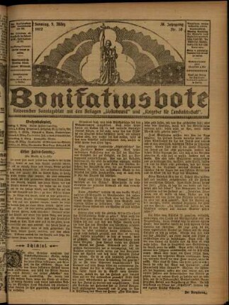 Erste Ausgabe vom Sonntag, den 05. März 1922.