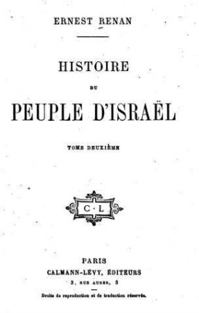 In: Histoire du peuple d'Israël ; Band 2