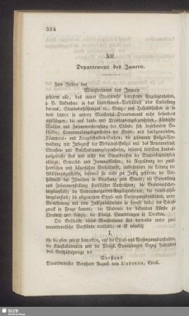 XII. Departement des Innern