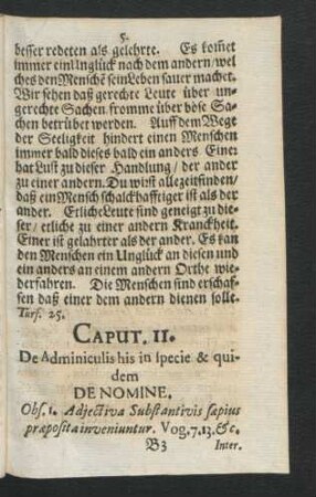 Caput II. De Adminiculis his in specie & quidem De Nomine.